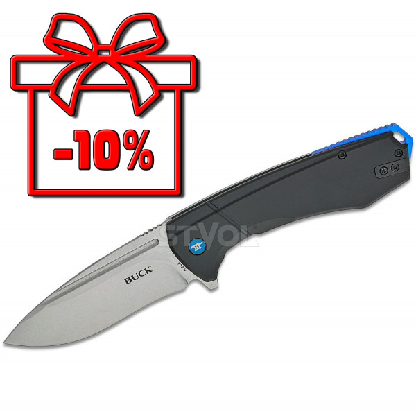 Ніж Buck Ruckus, чорно-синій (713BLS)