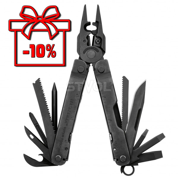 Мультиінструмент Leatherman Super Tool 300 EOD Black, нейлоновий чохол MOLLE (чорний) (831369)