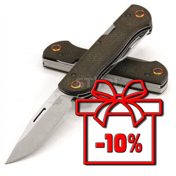 Ніж Benchmade Weekender, 2 клинки, олива (317-1)