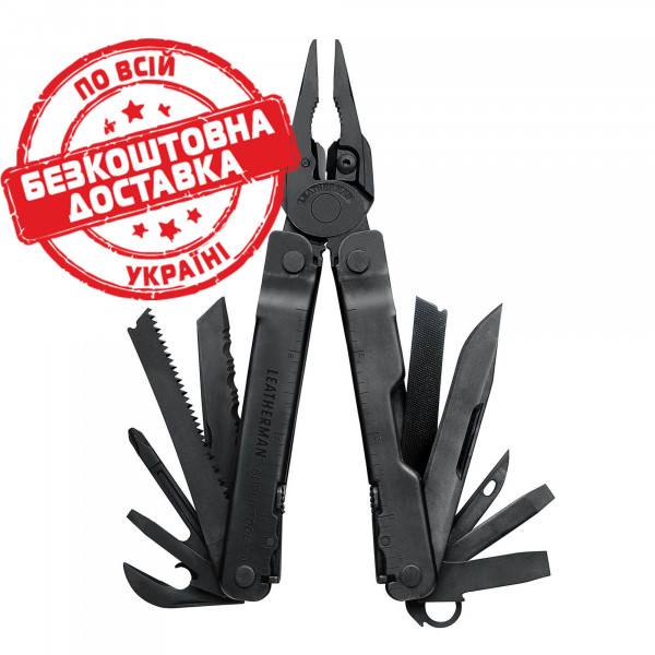 Мультиінструмент Leatherman Super Tool 300 Black, нейлоновий чохол MOLLE (чорний) (831151)