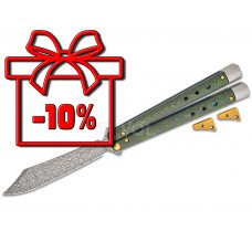Ніж Benchmade Necron Limited, balisong, monarch dama,jungle wear fat carbon (99-242)