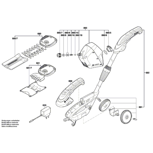 Кущоріз-ножиці акумуляторний Bosch ISIO 3 в чохлі з ножем для трави, ножем кущоріза та з/п 0600833108