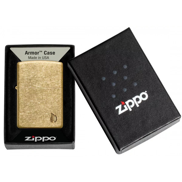 Запальничка армована бензинова ZIPPO Armor® Tumbled Brass Series Flame (46398)
