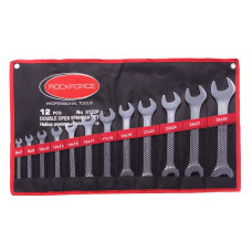 Набор ключей рожковых 12 предметов (6х7, 8х9, 10х11, 12х13, 14х15, 16х17, 17х19, 18х19, 21х23, 22х24, 24х27, 30х32мм) на полотне ROCKFORCE RF-5122P