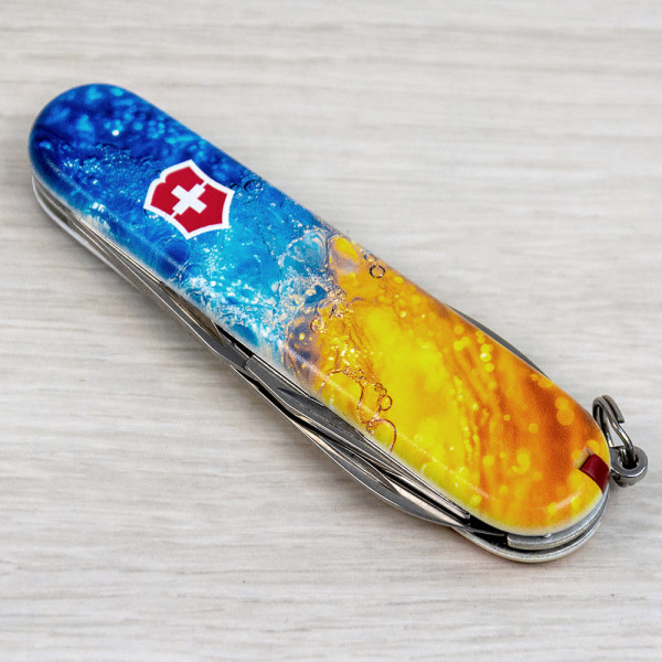 Складаний ніж Victorinox SPARTAN UKRAINE Жовто-сині бризки 1.3603.7.T3160pw