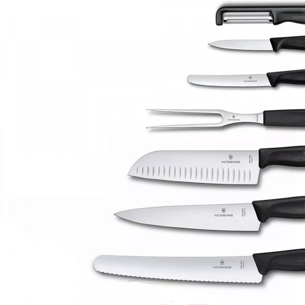 Набір кухонний на 7 предметів Victorinox SWISS CLASSIC Kitchen Set 5 ножів, виделка, овочечистка Iota подарункова коробка (6.7133.71G) Набір кухонний на 7 предметів Victorinox SWISS CLASSIC Kitchen Set 5 ножів, виделка, овочечистка Iota подарункова коробка (6.7133.71G)