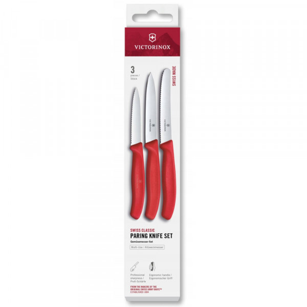 Набір ножів для чищення овочів Victorinox Swiss Classic 3 ножа черв 6.7111.34C1