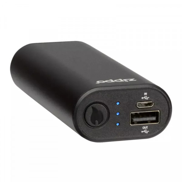 Грілка для рук USB до 6 годин+ Power Bank 4400 мАч ZIPPO Heatbank, індикатор заряду та нагріву,  чорна, картонна упаковка (2007389)