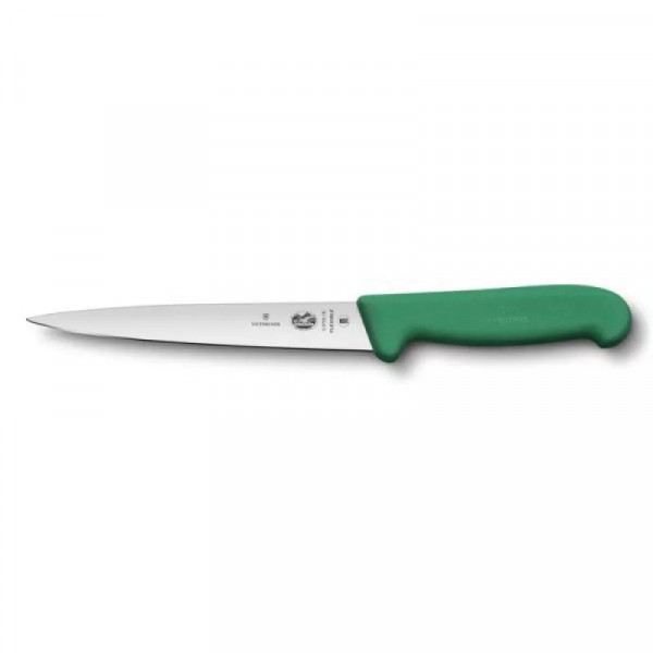 Кухонний ніж Victorinox Fibrox Filleting Flex для філе 18 см Зелений (5.3704.18)