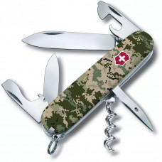 Складний ніж 91 мм Victorinox Spartan Army 12 функцій 2 шари Піксель з червоним лого (1.3603.3_W3941p)