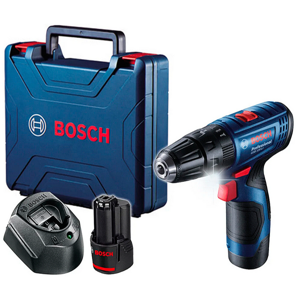 Акумуляторний ударний дриль-шурупокрут Bosch Professional GSB 120-Li в кейсі з 2 акб GBA 12V 2.0 Ah та з/п GAL 1210 CV 06019G8100