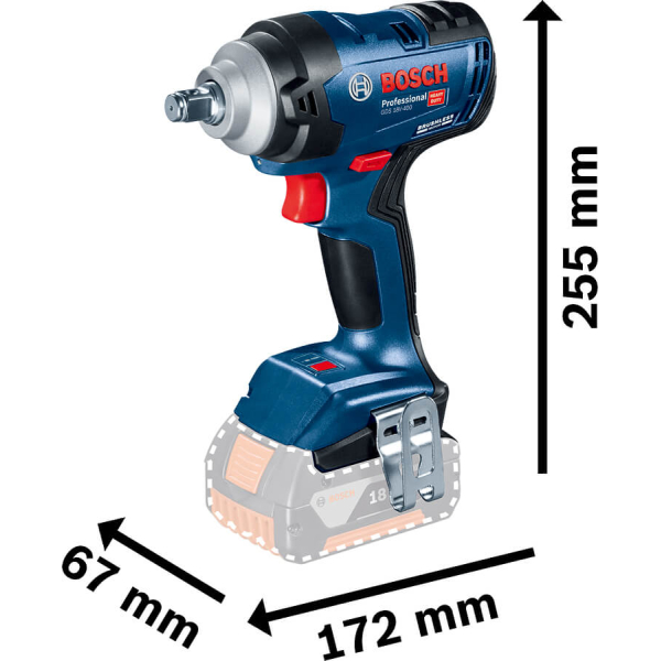 Гайковерт ударний акумуляторний Bosch Professional GDS 18V-400 з 2 акб GBA 18V 5 Ah, з/п GAL 18V-40 в чемодані 06019K0020
