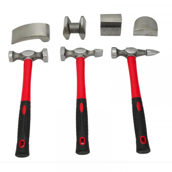 Набір молотків та кувалд для ремонту кузова та вм'ятин 7 предметів REWOLT T2640