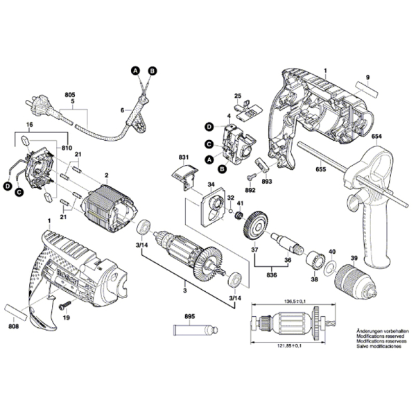 Дриль ударний Bosch Professional GSB 13 RE ШЗП 0601217100