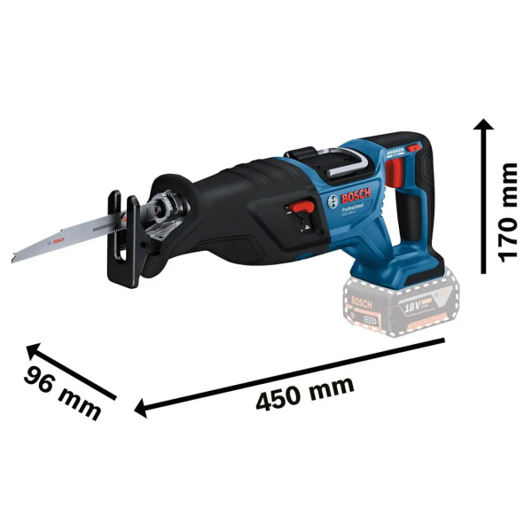 Акумуляторна ножівка Bosch Professional GSA 185-LI без акб і з/п з 2 пиляльними полотнами 06016C0020