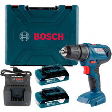 Акумуляторний дриль-шурупокрут Bosch GSR 180-Li Professional в чемодані з 2 акб GBA 18V 2 Ah та з/п GAL 18V-20 06019F8109