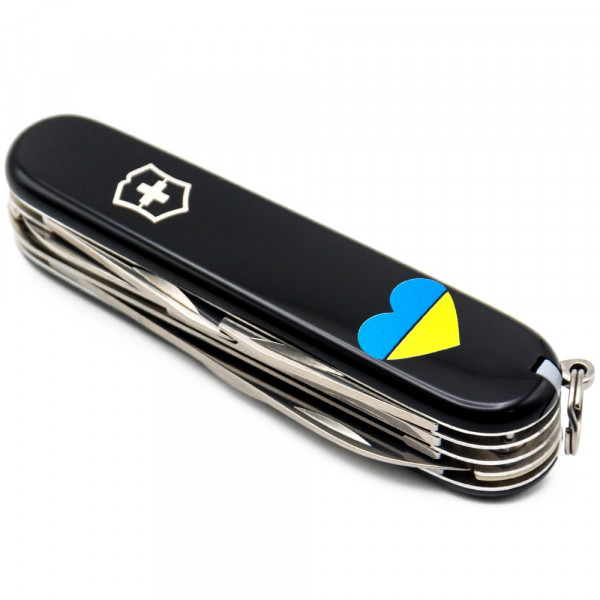 Складаний ніж Victorinox HUNTSMAN UKRAINE Серце синьо-жовте 1.3713.3_T1090u