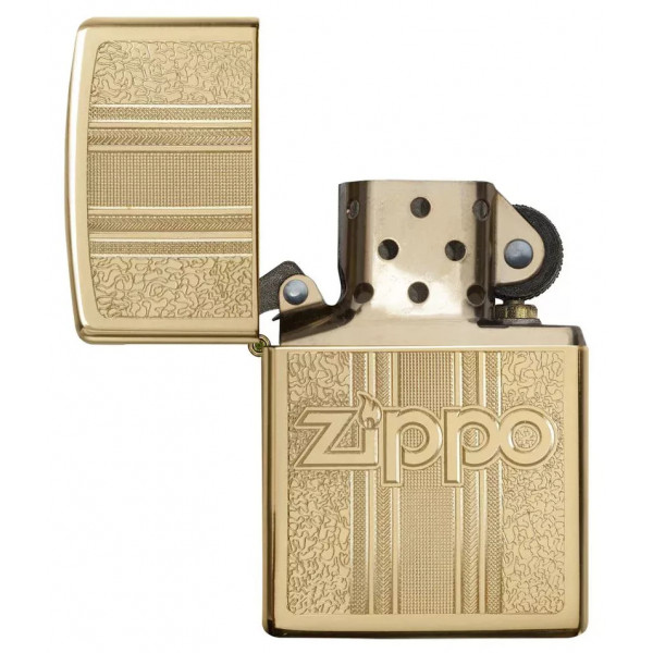 Запальничка бензинова ZIPPO" Zippo and Pattern Design, золотиста (29677) Запальничка бензинова ZIPPO" Zippo and Pattern Design, золотиста (29677)