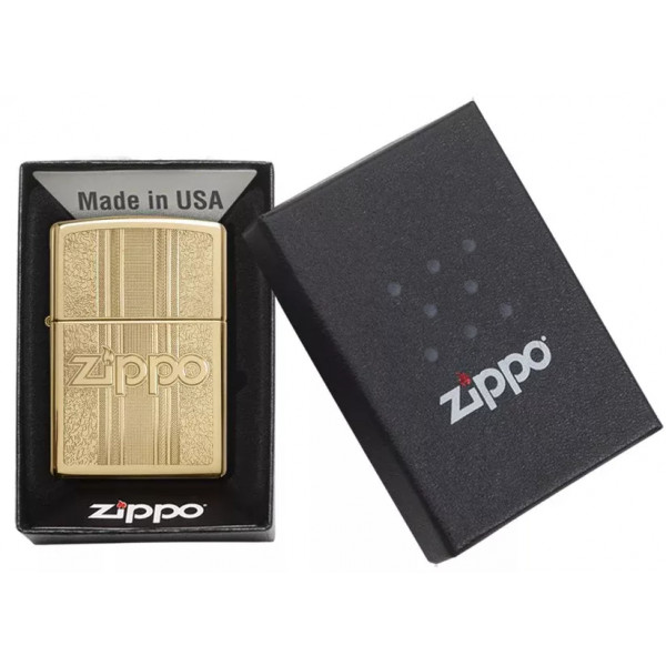 Запальничка бензинова ZIPPO" Zippo and Pattern Design, золотиста (29677) Запальничка бензинова ZIPPO" Zippo and Pattern Design, золотиста (29677)