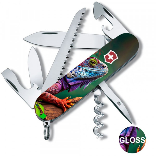 Складаний ніж Victorinox CAMPER ANIMAL Хамелеон 1.3613.3.F1020pw