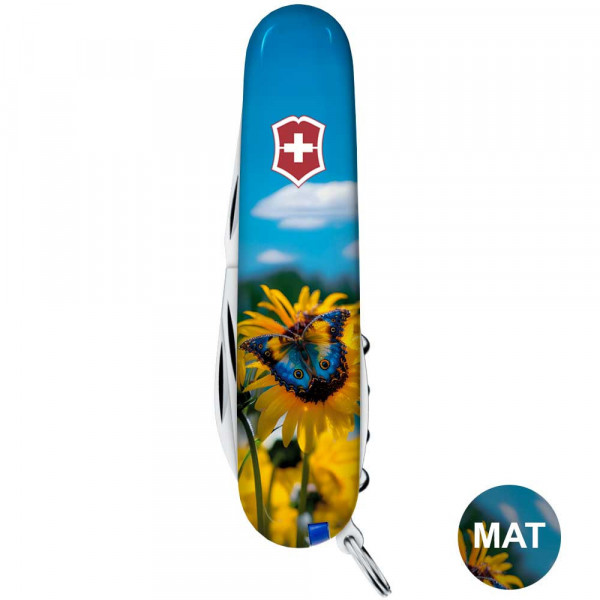 Складаний ніж Victorinox CAMPER UKRAINE Соняшники та метелик 1.3613.7.T3200pw