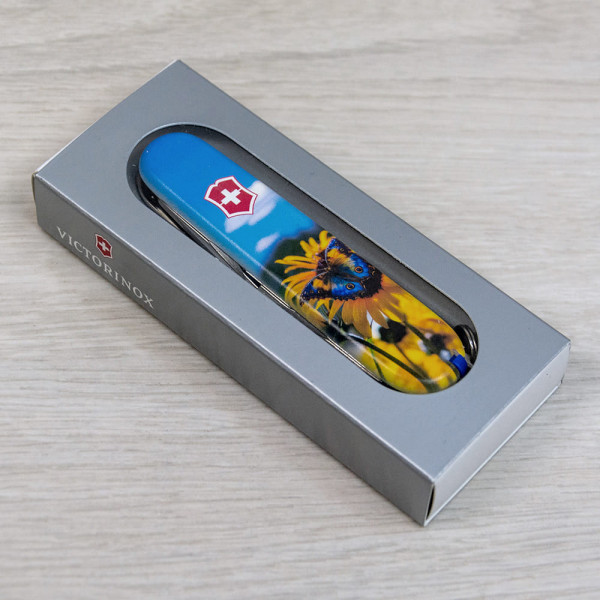 Складаний ніж Victorinox CAMPER UKRAINE Соняшники та метелик 1.3613.7.T3200pw