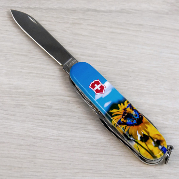 Складаний ніж Victorinox CAMPER UKRAINE Соняшники та метелик 1.3613.7.T3200pw
