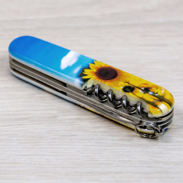 Складаний ніж Victorinox CAMPER UKRAINE Соняшники та метелик 1.3613.7.T3200pw