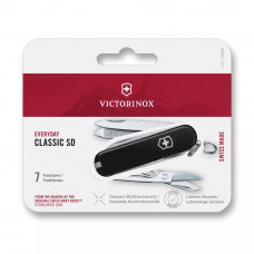 Складаний ніж-брелок кишеньковий ніж 58мм Victorinox CLASSIC SD 2 шари 7 функцій чорний(міні блістер) (0.6223.3B)