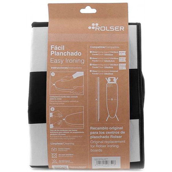 Чохол для прасувальної дошки Rolser Muleton Blanco/Negro 130 x 48 см (FUR003-2064) (931980) Чохол для прасувальної дошки Rolser Muleton Blanco/Negro 130 x 48 см (FUR003-2064) (931980)