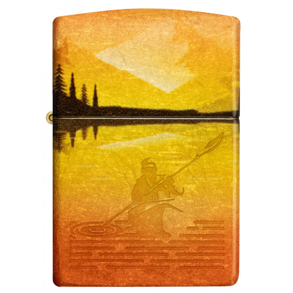Запальничка бензинова ZIPPO Fishing Fusion Design Tumbled Brass Різнокольровий (46927)