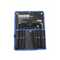 Набір ключів Г-подібних 6-гранних, 6пр. (12, 14, 17, 19, 22, 24ММ) на полотні