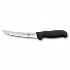 Ніж кухонний обвалювальний 15 см Victorinox Fibrox Boning вигнуте вузьке лезо гладка кромка Чорний (5.6503.15)
