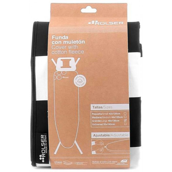 Чохол для прасувальної дошки Rolser Muleton Blanco/Negro 130 x 48 см (FUR003-2064) (931980) Чохол для прасувальної дошки Rolser Muleton Blanco/Negro 130 x 48 см (FUR003-2064) (931980)
