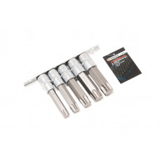 Набір головок-біт 5пр. 1/2" Torx 6-променевих (Т60, Т70, Т80, Т90, Т100; L-100мм) на планці Forsage F-40914L