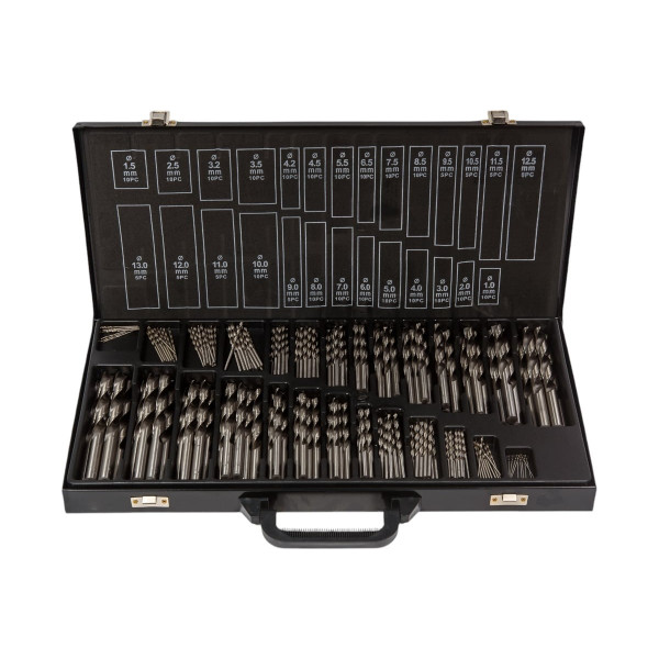 Набір свердел по металу, 1-13 мм, 230 шт, HSS, в металевому кейсі FORSAGE F-924U230 Набір свердел по металу, 1-13 мм, 230 шт, HSS, в металевому кейсі FORSAGE F-924U230