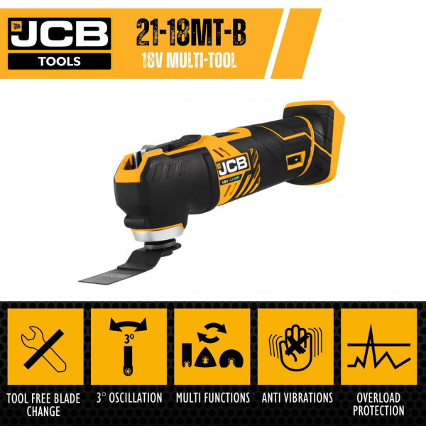 Реноватор (JCB-18MT-BE) 18V, 5000-15000 об/хв у комплекті із зарядним пристроєм (JCB-18VFC-E) 2.4A та батареєю акумуляторною JCB-18MT-2XB-E