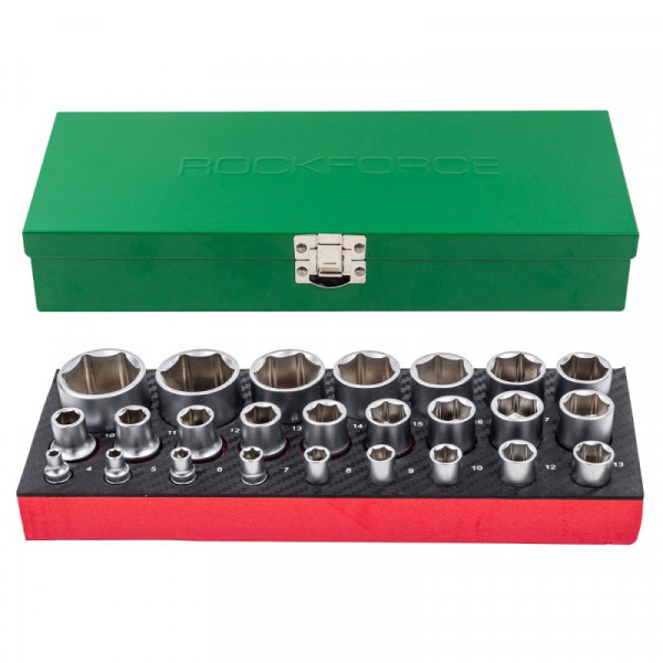 Набір головок 1/4'', 1/2'', 25 предметів (6гр.) ROCKFORCE RF-50121G