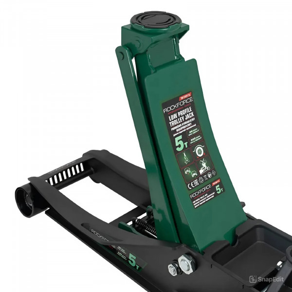 Домкрат 5т підкатний (96-595 мм) з педаллю Rockforce RF-T815011L