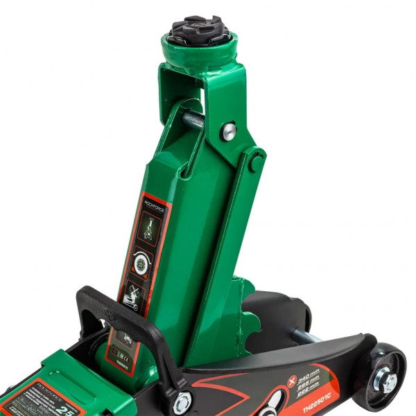 Домкрат підкатний 2,5т (140-387мм) з фіксацією в кейсі Rock FORCE RF-TH22501C
