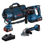 PRO Набір інструментів BOSCH 18V: GSR+GWS+GBH+3x4.0Ah+GAL 18V-40(0615A5007L)