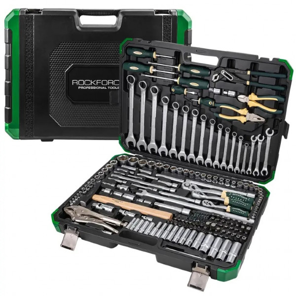 Набір інструментів 180+2пр. 1/4", 3/8", 1/2" (6гр., 12гр.) Rockforce RF-41802+2 Набір інструментів 180+2пр. 1/4", 3/8", 1/2" (6гр., 12гр.) Rockforce RF-41802+2