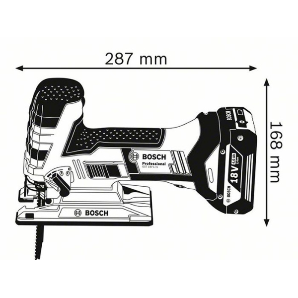 Лобзик акумуляторний Bosch Professional GST 18 V-LI S, без акб та з/п 06015A5100