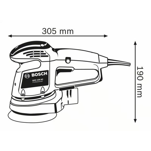 Ексцентрикова шліфмашина Bosch Professional GEX 34-125 з адаптером для пилососа та шліфлистом по дереву C470 0601372300