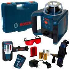 Ротаційний лазерний нівелір Bosch Professional GRL 300 HV в чемодані з приймачем LR1, пультом RC1, тримачем WM 4, з/у, окулярами, мішенню 0601061501