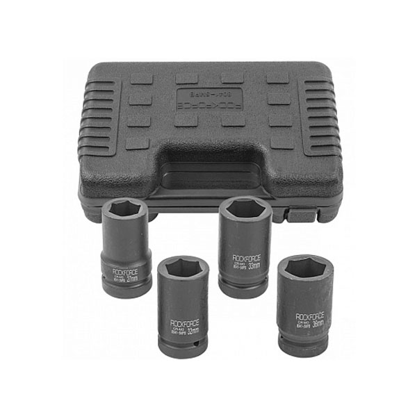 Набір головок 4пр. 1" 6-гранна (27,32,33,36мм) Rockforce RF-8041-5MPB
