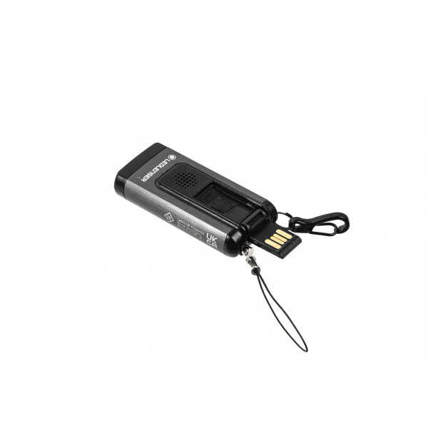 Ліхтар-брелок LedLenser K6R Gray Safety із звуковою сигналізацією, заряджається, 400/200/20 502580