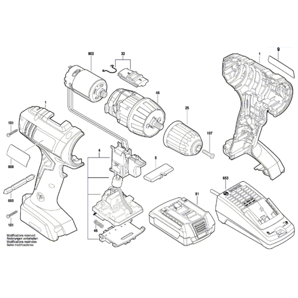 Акумуляторний дриль-шурупокрут Bosch Professional GSR 180-Li з 2 акб GBA 18V 2.0 Ah, з/п GAL 18V-20, набором біт і свердел 06019F810A