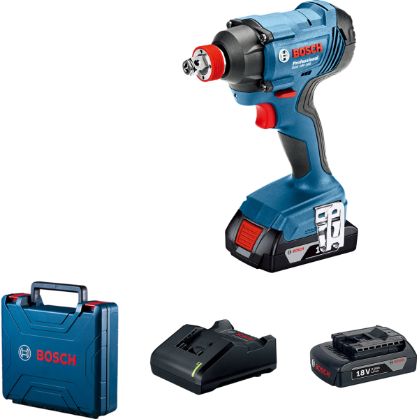 Гайкокрут ударний акумуляторний Bosch Professional GDX 180-LI з 2 акб GBA 18V 2.0Ah, з/п GAL 18V-40, в чемодані 06019G5223