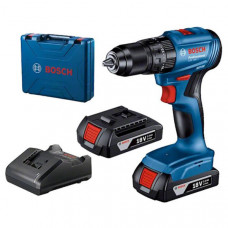 Акумуляторний ударний дриль-шурупокрут Bosch Professional GSB 185-LI із 2 акб GBA 18V 2.0Ah, з/п GAL 18V-20 у кейсі 06019K3100